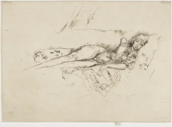 Nackte Figur liegend, um 1885-88